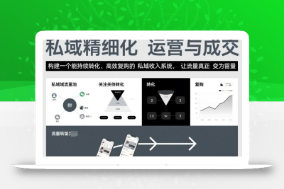 私域精细化运营与成交，构建一个能持续转化、高效复购的私域收入系统，让流量真正变为留量